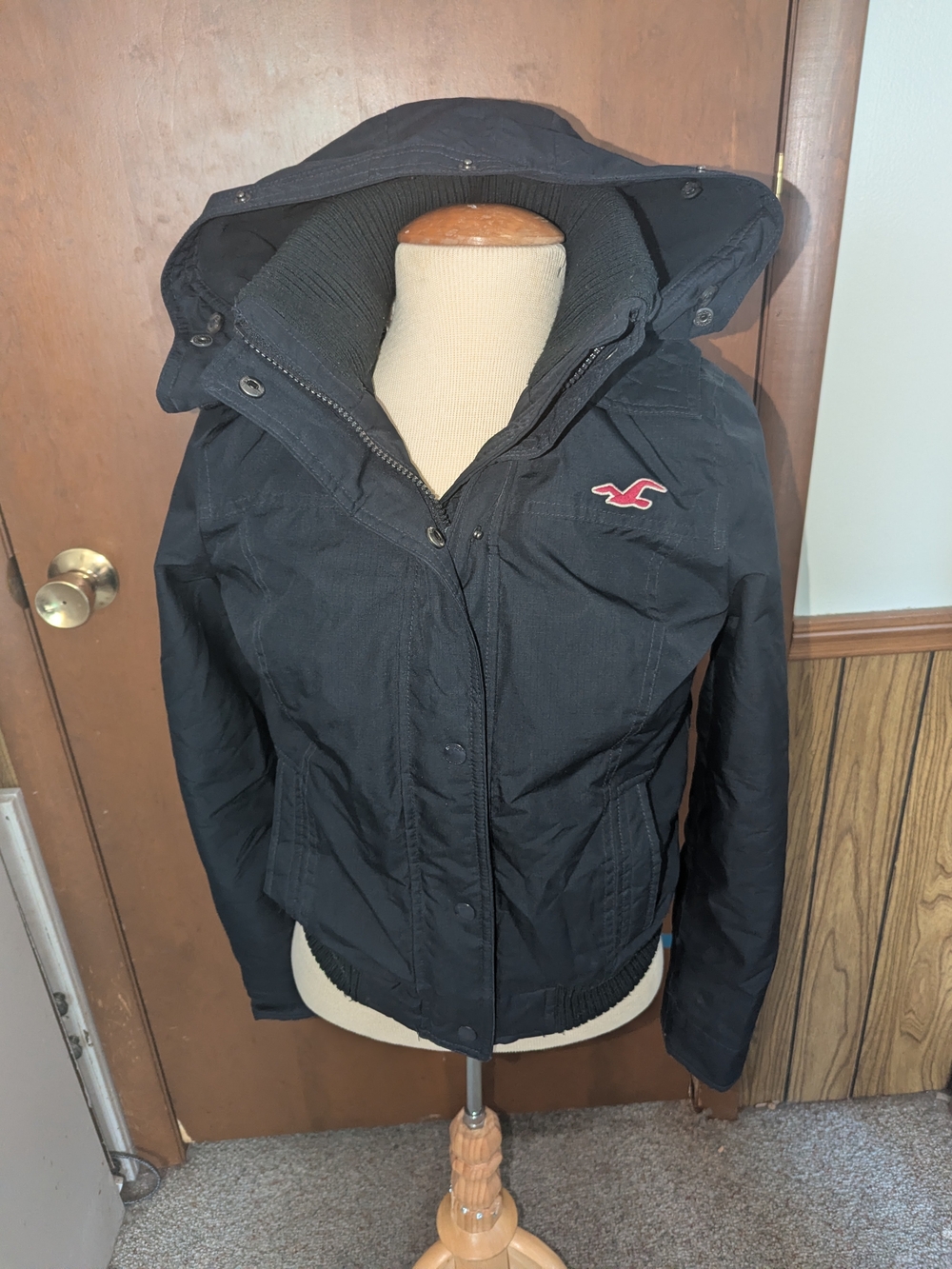 Hollister Navy Hooded Women's Jacket